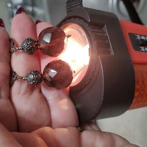 Earrings made of 925 silver and excellent frost quartz of about 40 carats.